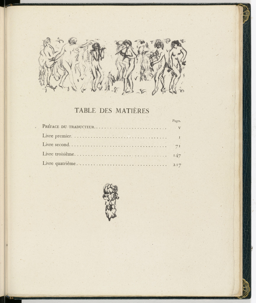 Headpiece and tailpiece (table of contents) from Daphnis et Chloé