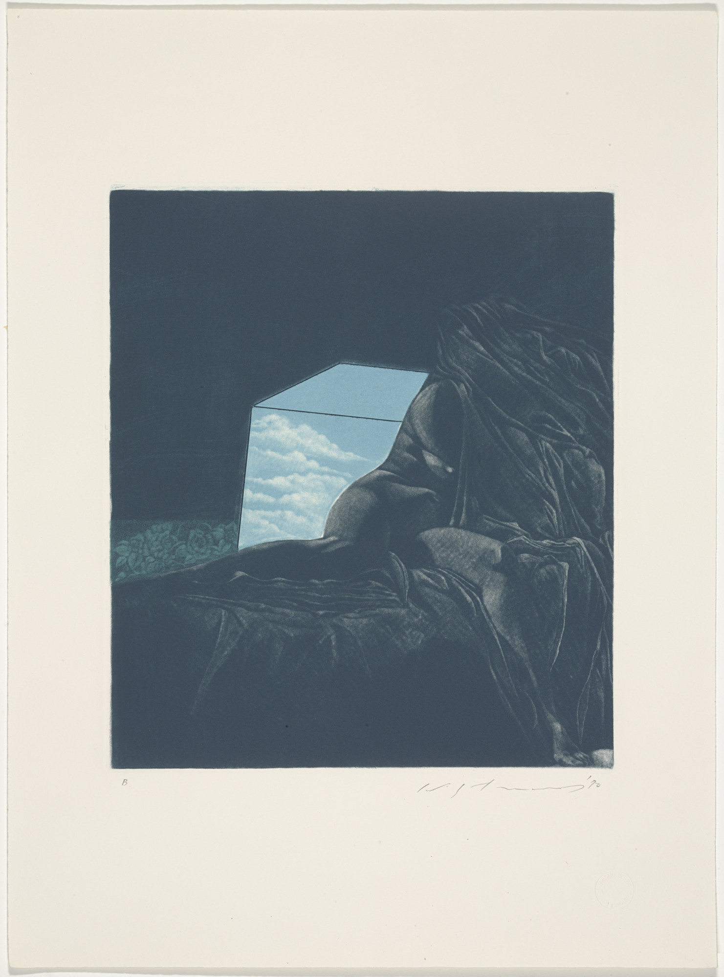 Ikeda Masuo (池田満寿夫). Sphinx Covered by Sheet from Portrait of Sphinx