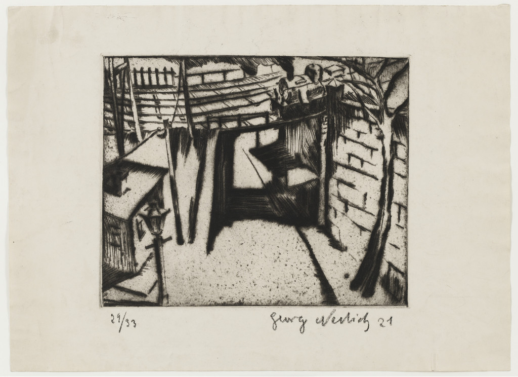 Railroad Crossing (Eisenbahnüberführung), Georg Ehrlich, 1921