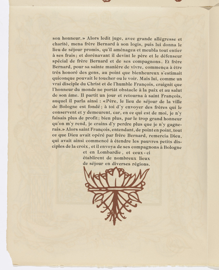 Tailpiece (page 42) from Les Petites Fleurs de St. François (The Little Flowers of St. Francis)