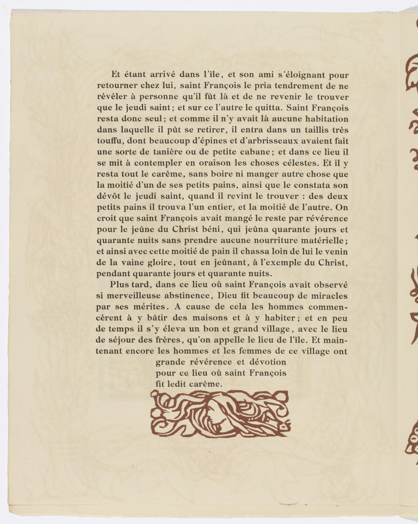Tailpiece (page 52) from Les Petites Fleurs de St. François (The Little Flowers of St. Francis)