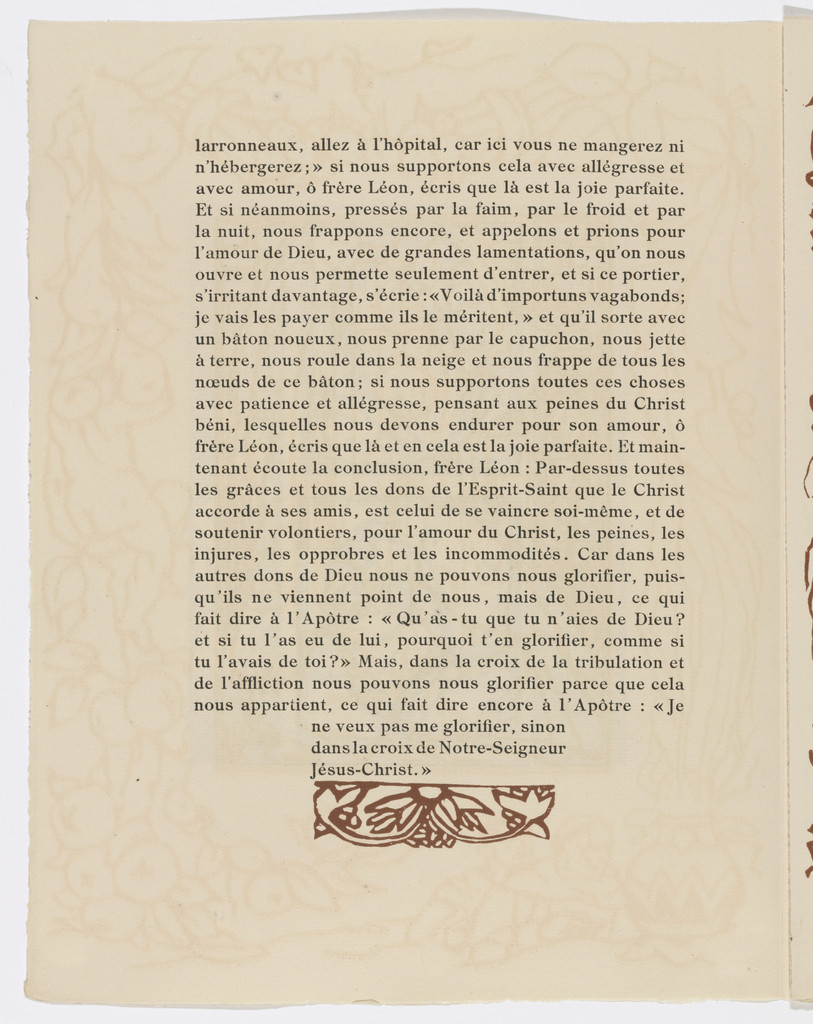 Tailpiece (page 58) from Les Petites Fleurs de St. François (The Little Flowers of St. Francis)