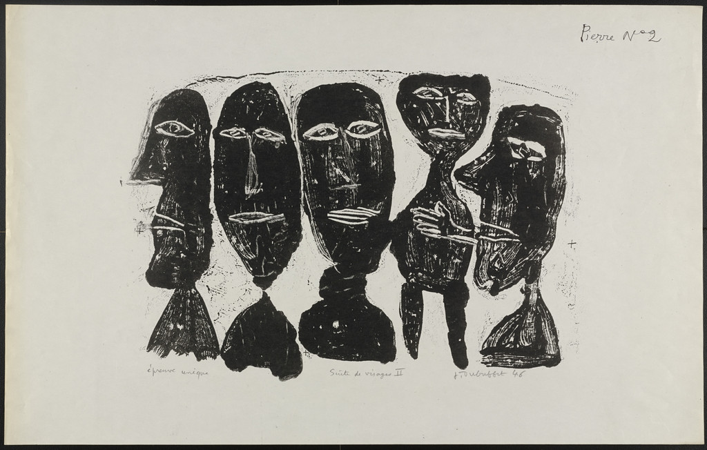 Group of Faces II (Suite de visages II), Jean Dubuffet, 1946