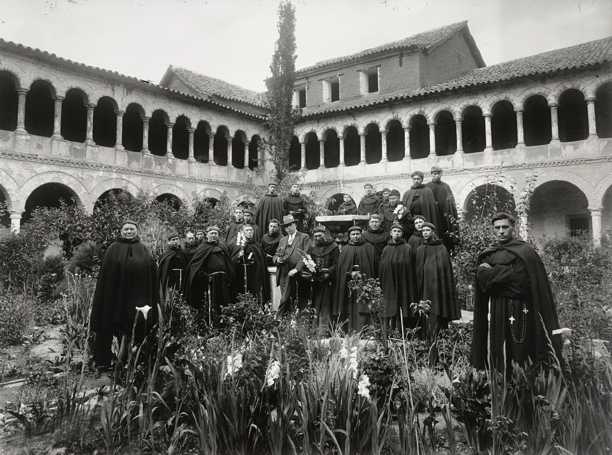Martín Chambi. Franciscan Monks, with Mr. Blysdale, San Francisco Monastery, Cuzco