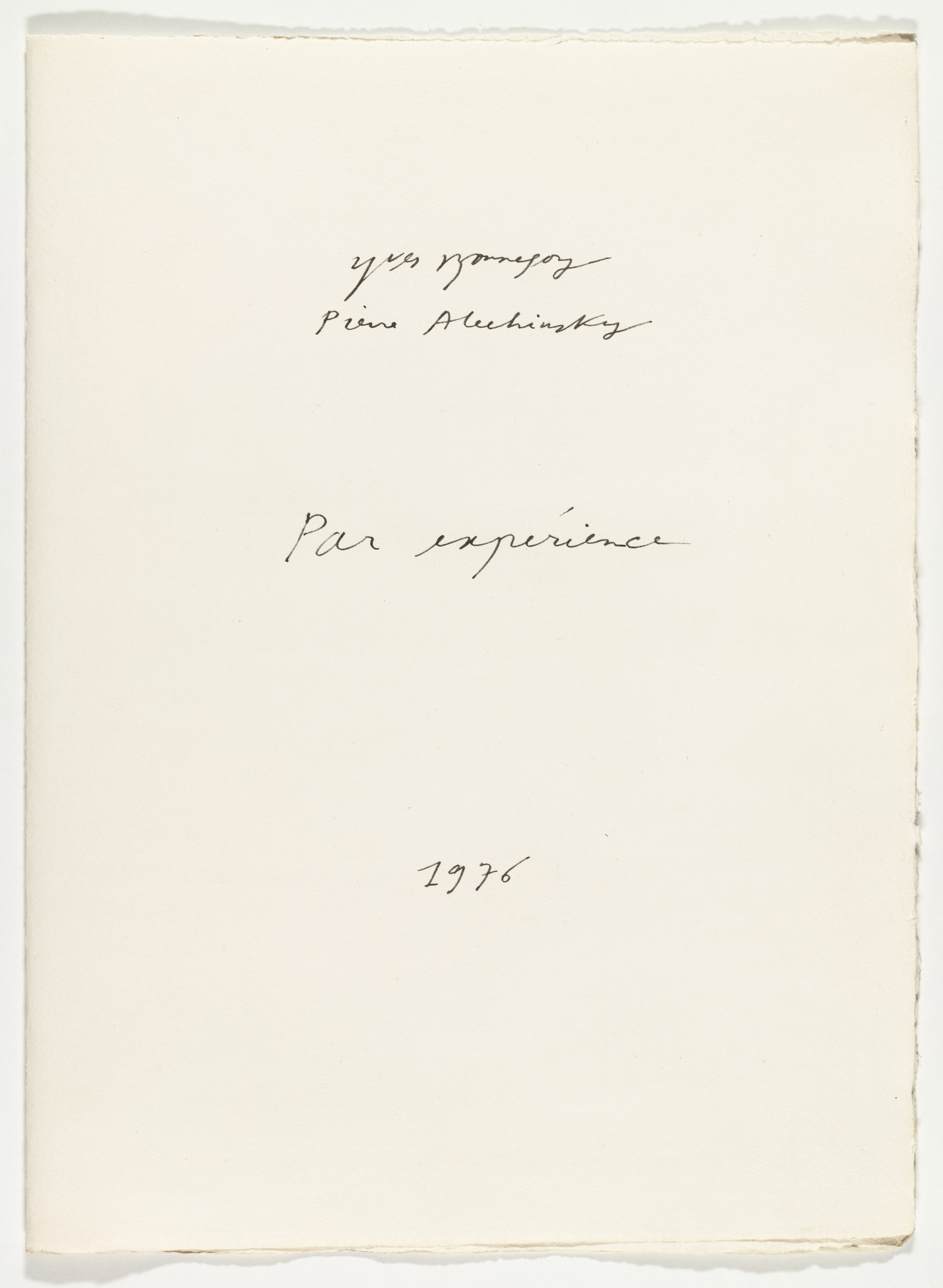Pierre Alechinsky. Par expérience
