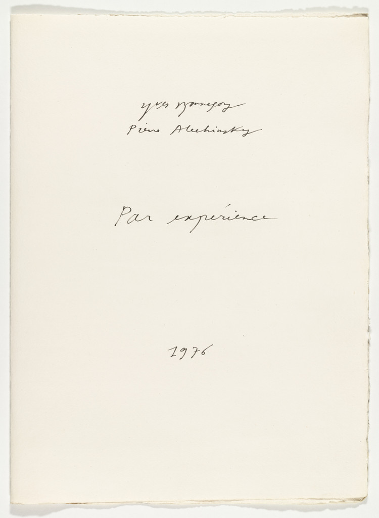 Par expérience, Pierre Alechinsky, 1976