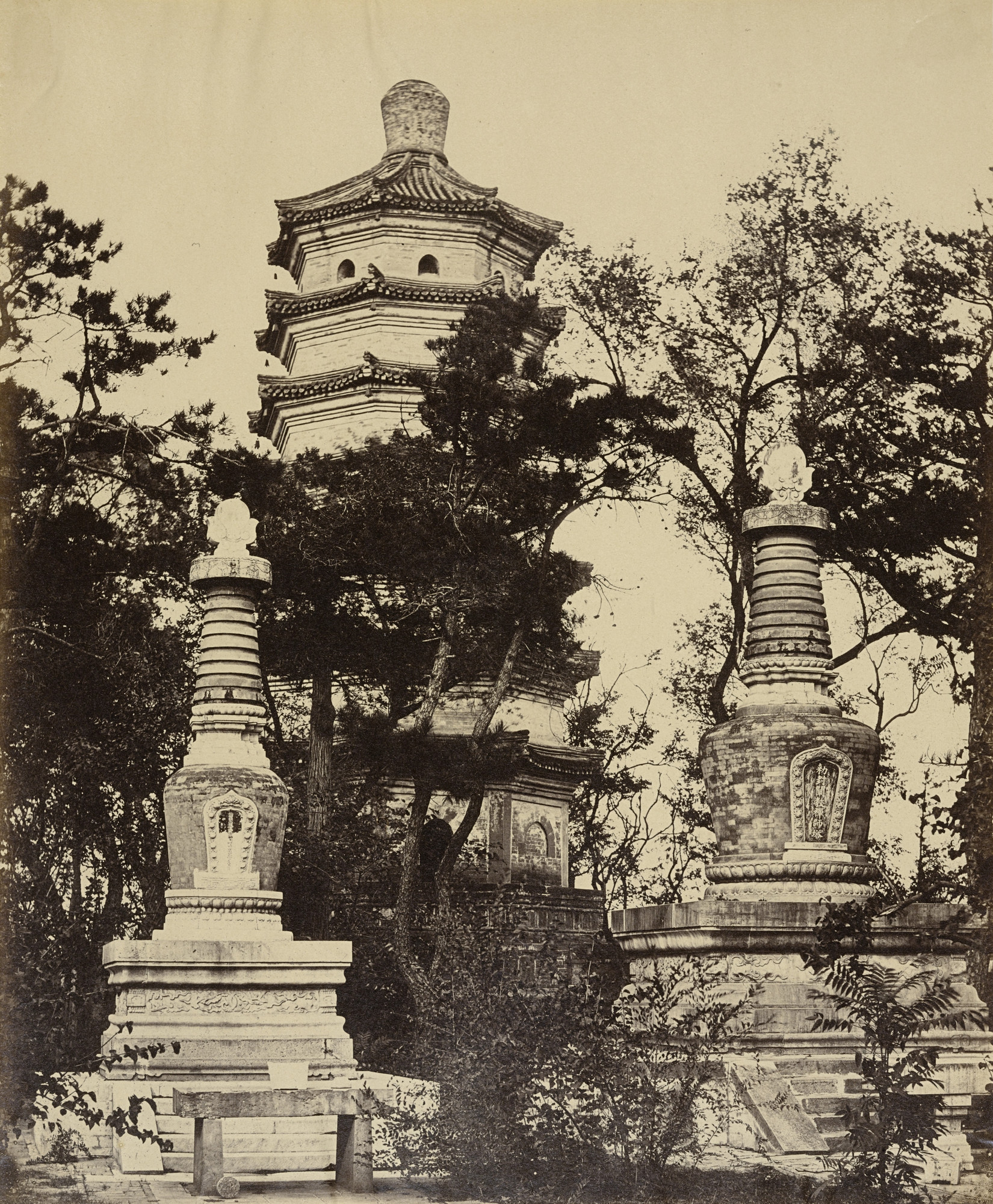 Felice Beato. Pagoda Up in the Hill of Summer Palace Yuen Ming Yuen, Pekin, October 18th, 1860