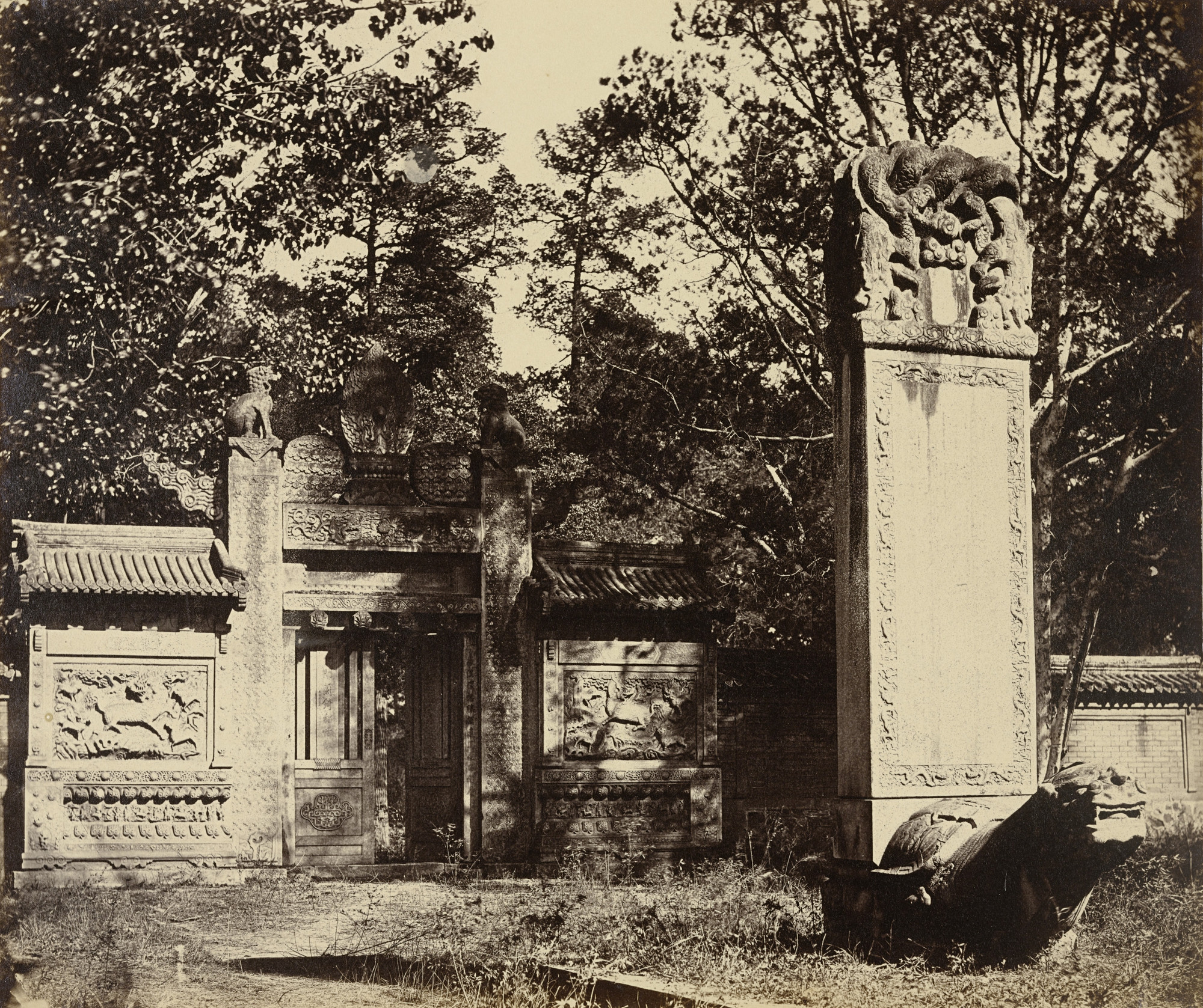 Felice Beato. Carved Tomb at the Depot Near Pekin, The Place Where the Guns and Ammunition was (sic) Left When the Army Marched to Pekin