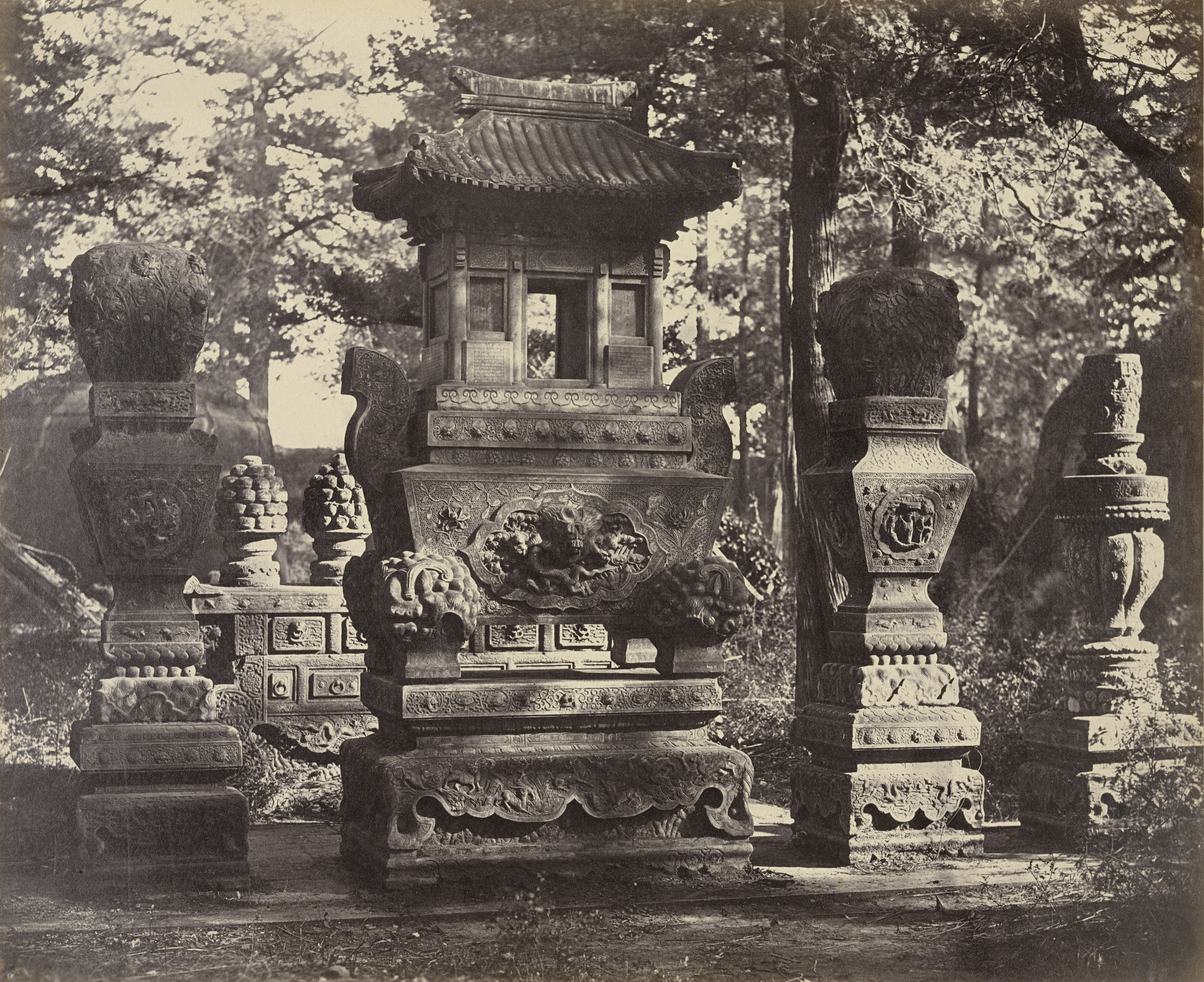 Felice Beato. Interior of the Tomb at the Depot Near Pekin, October 1860