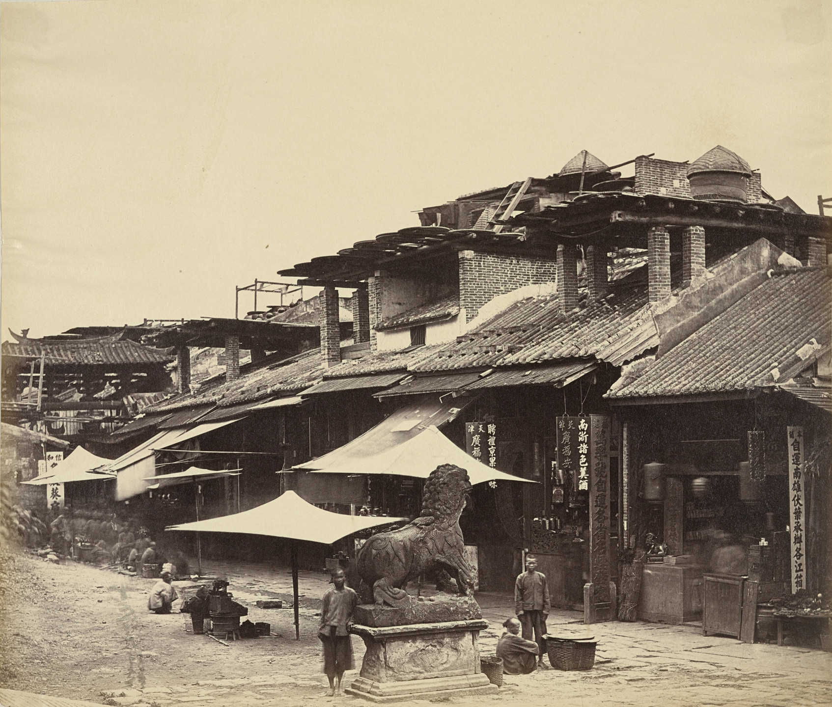 Felice Beato. East Street from the Treasury, Canton. April 1860