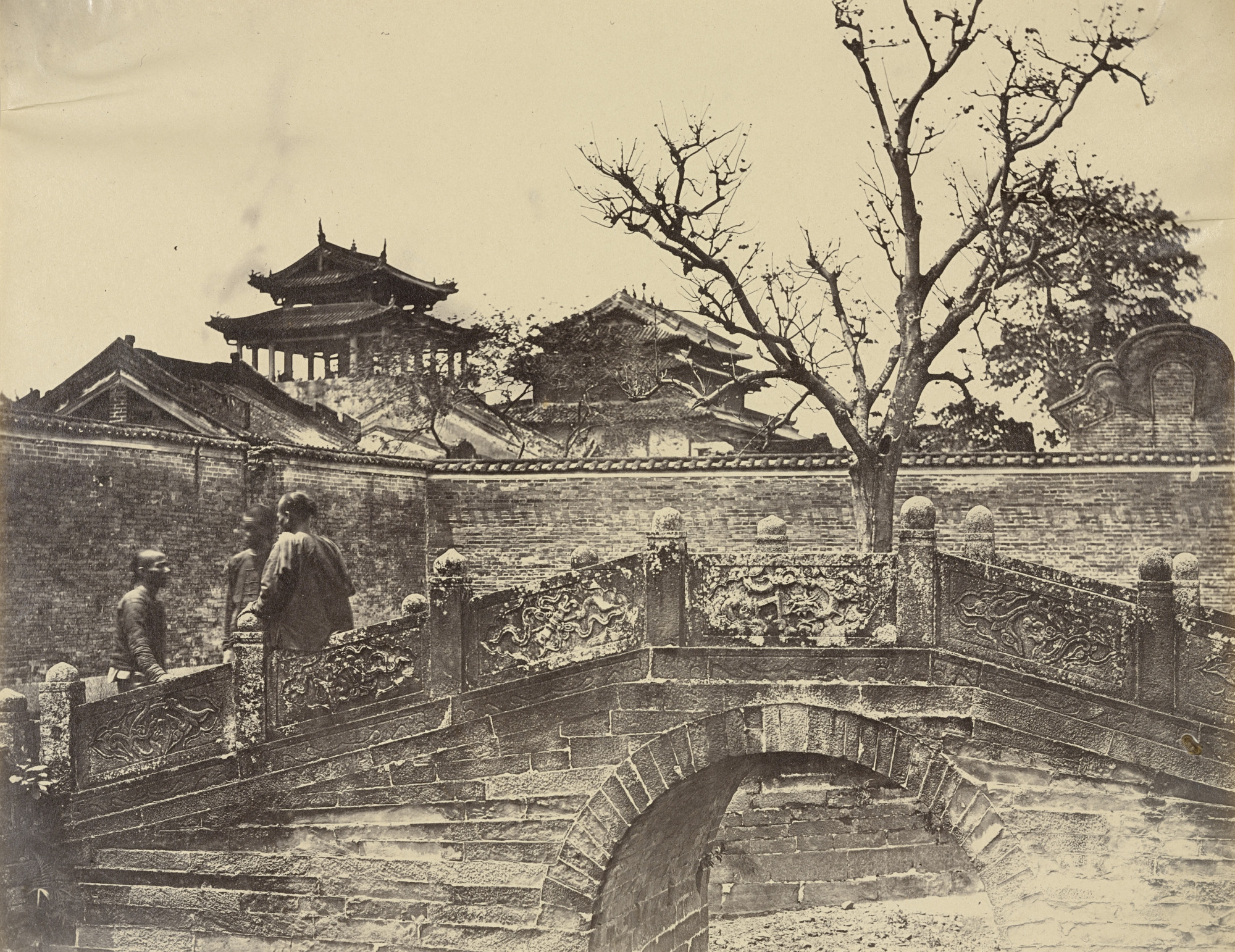 Felice Beato. Bridge in Confucious Temple, Canton