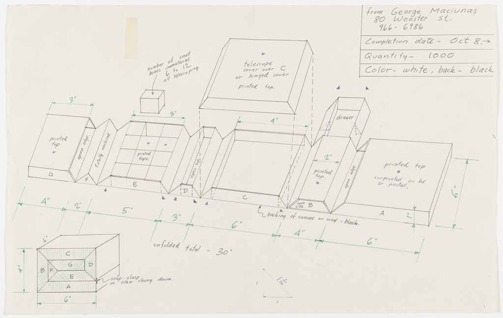 Drawing for the catalogue from Yoko Ono's exhibition This is Not Here , Everson Museum, Syracuse, New York