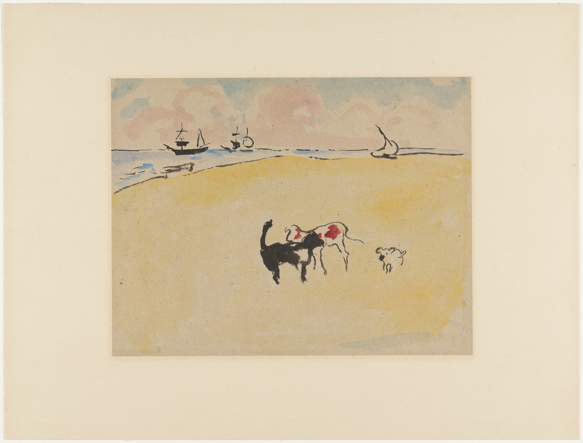 Louis Valtat. Dogs on the Beach. c. 1898
