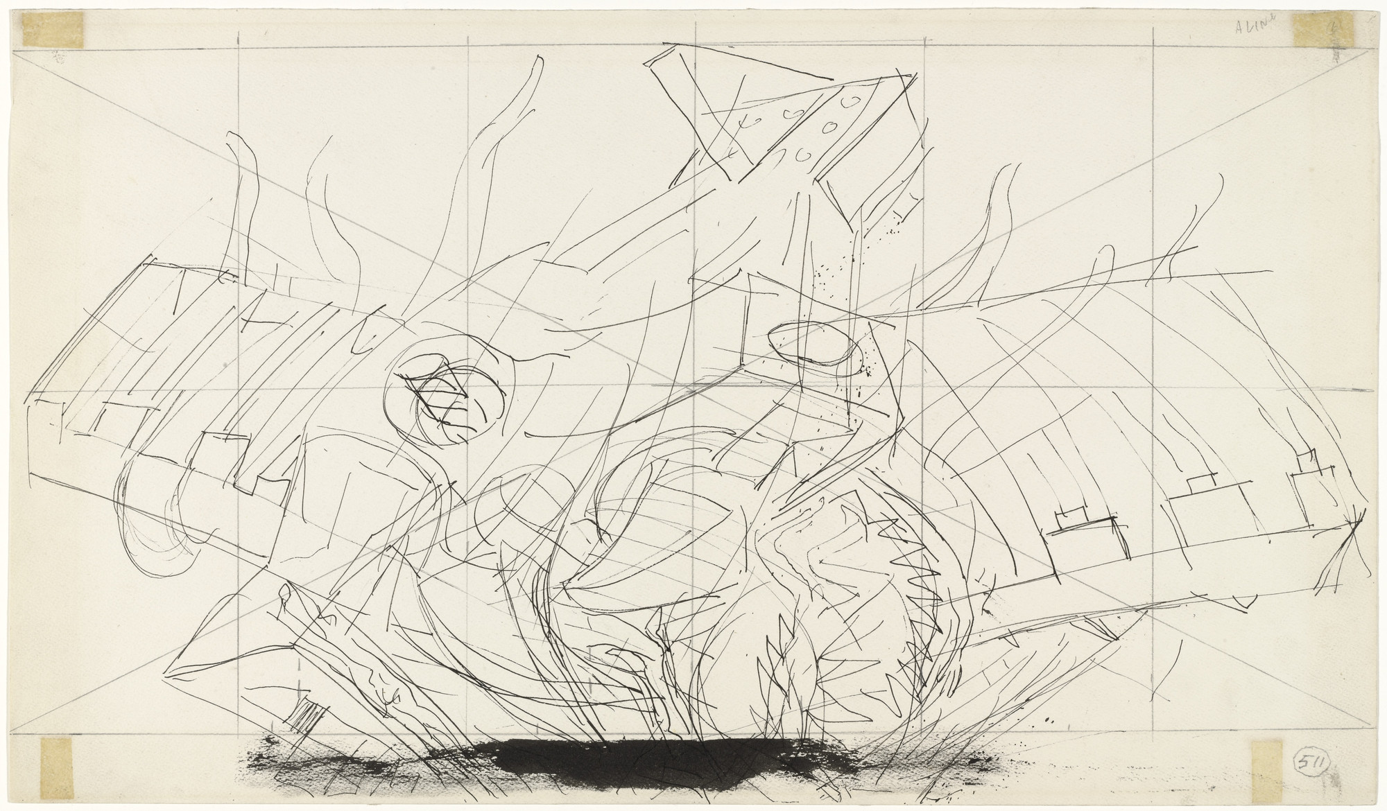 José Clemente Orozco. Study for Dive Bomber and Tank