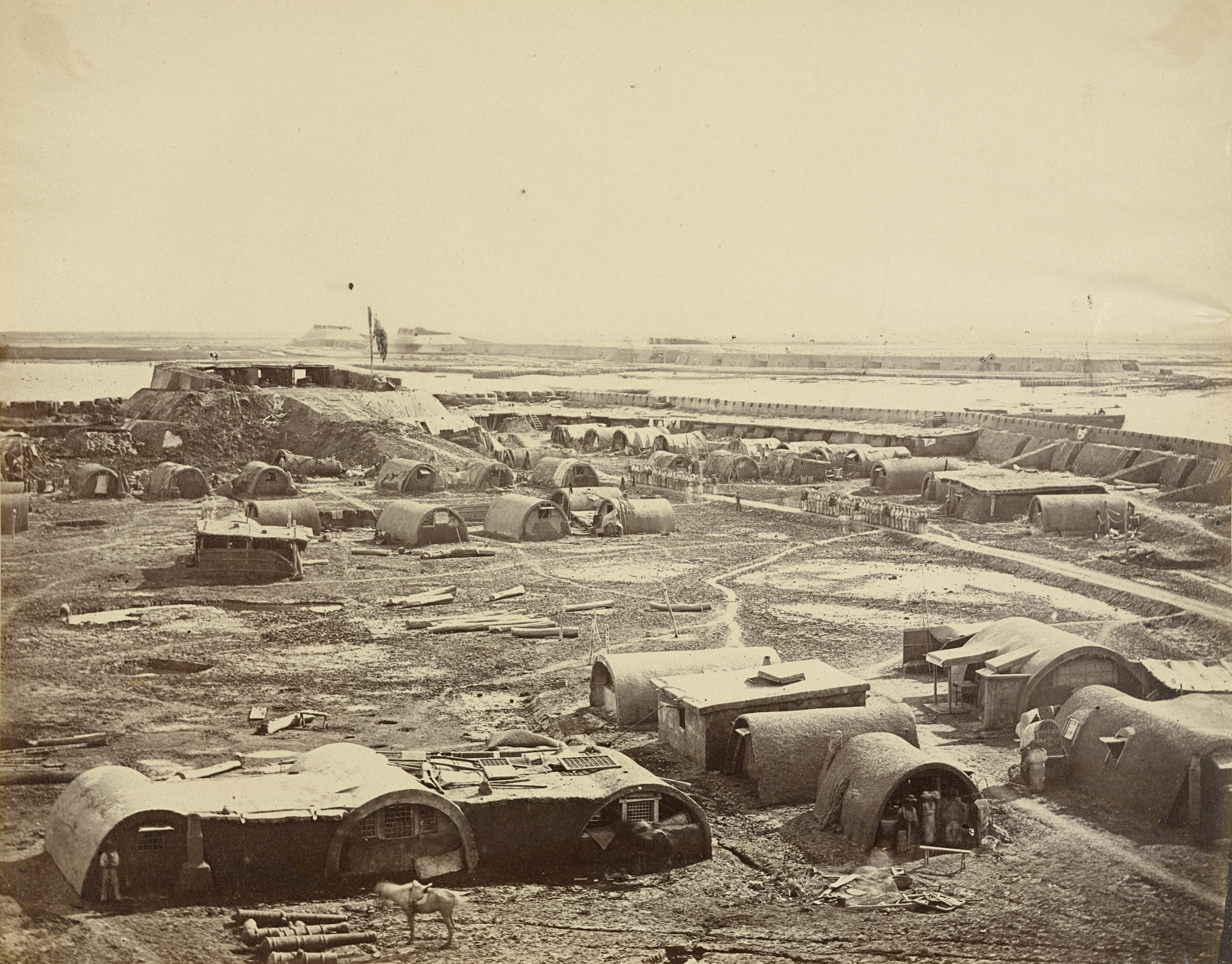 Felice Beato. Interior of the North Fort Showing the Chinese Encampment