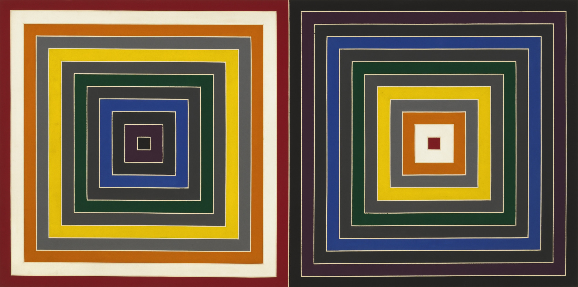 Frank Stella. Gray Scrambled Double Square. 1964 | MoMA