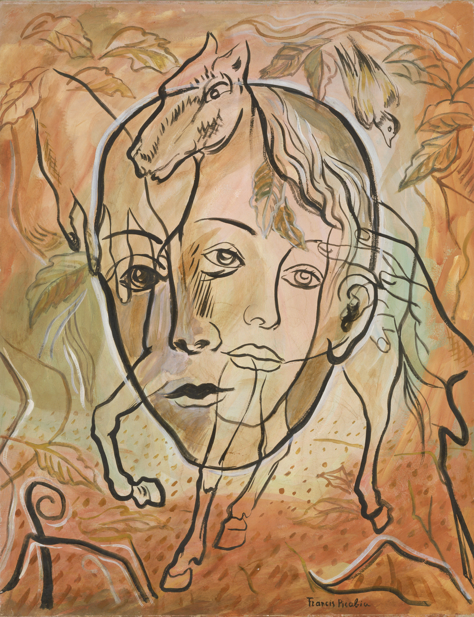 Francis Picabia. Transparence - Tête et Cheval. (c. 1930) | MoMA
