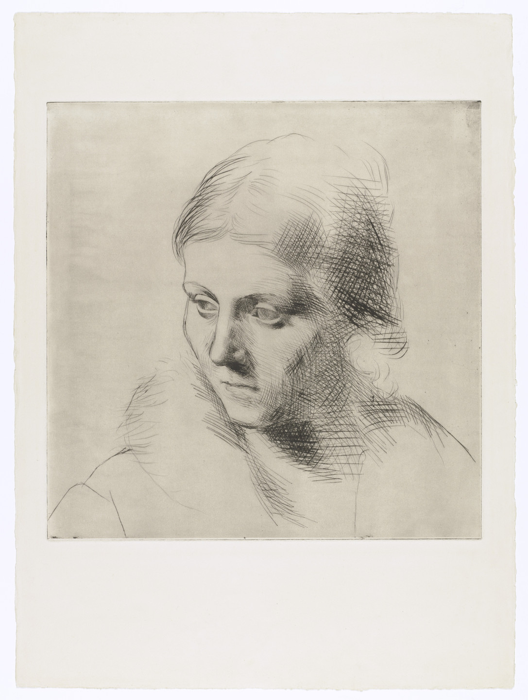 Pablo Picasso. Portrait of Olga in a Fur Collar (Portrait d'Olga au col de fourrure). 1923, printed 1955