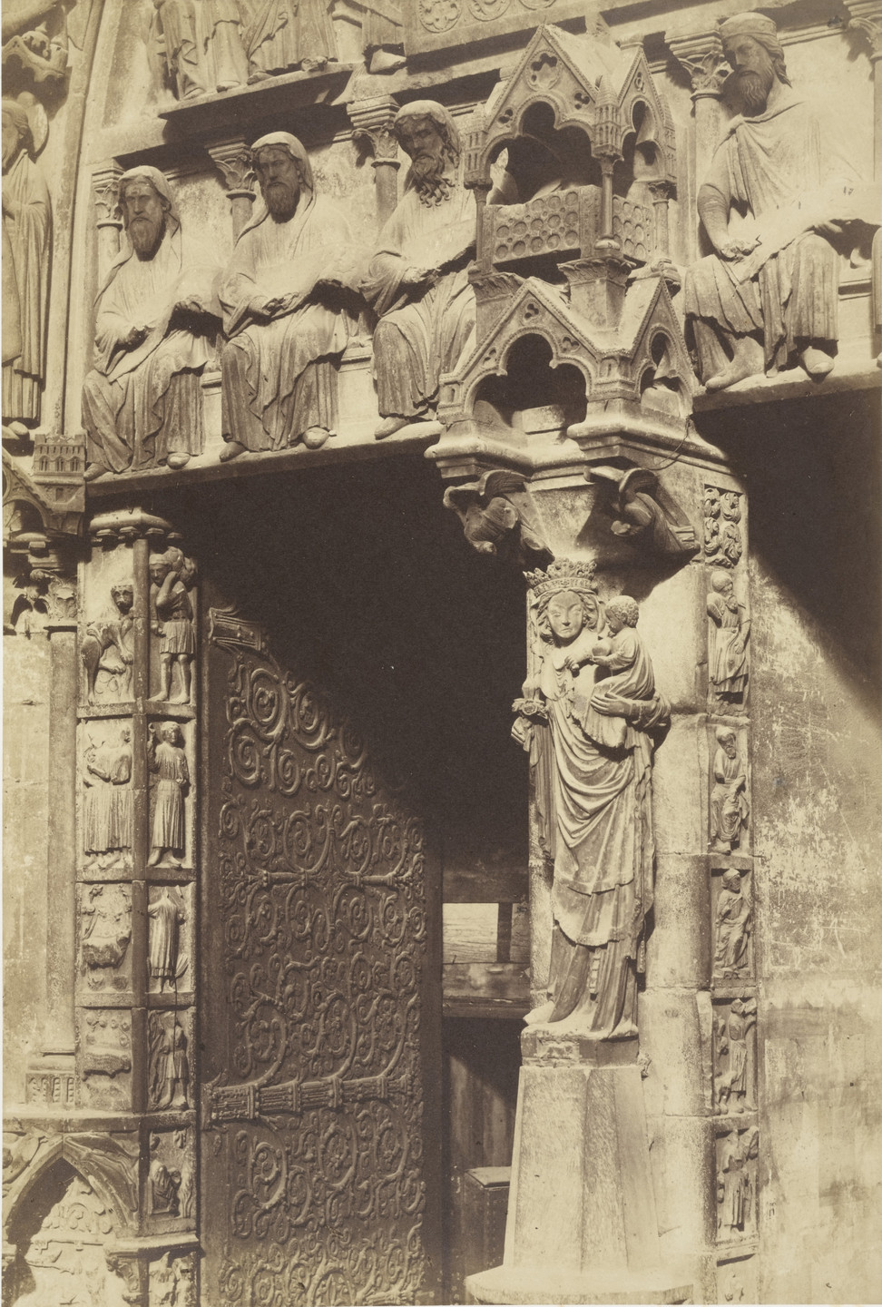Auguste-Rosalie Bisson, Louis-Auguste Bisson. Pier, Lintel and Strap Hinge of Vierge Portal, Notre Dame of Paris. 1850-55