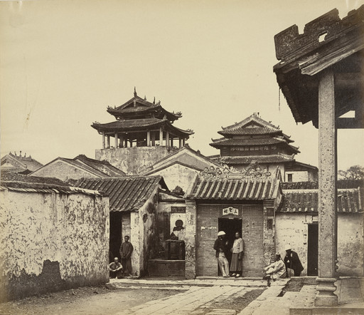 Felice Beato. Five Genii Temple from the Nume Hui Tuk Kung, Canton. April 1860
