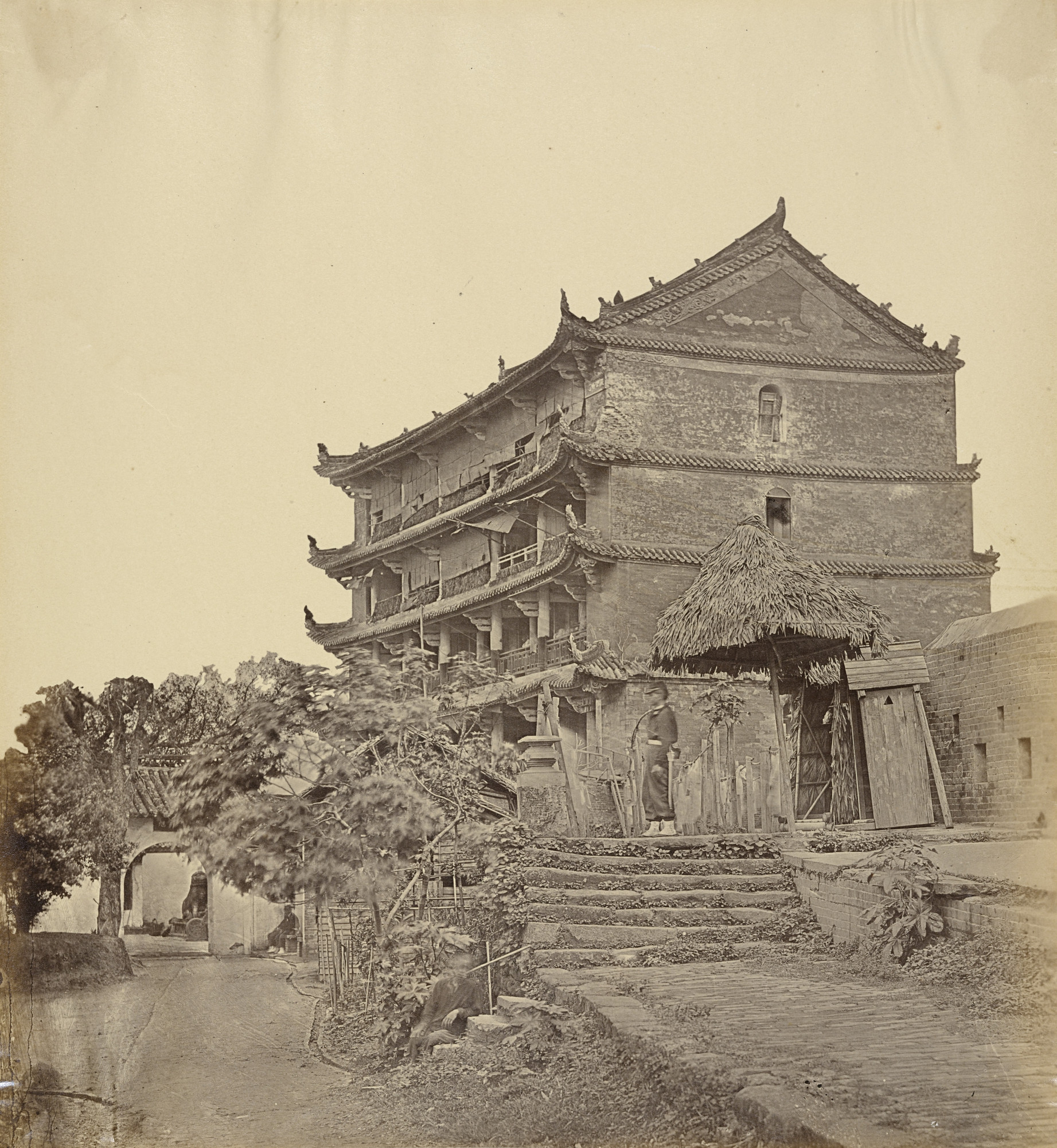 Felice Beato. Five Storied Pagoda, Canton