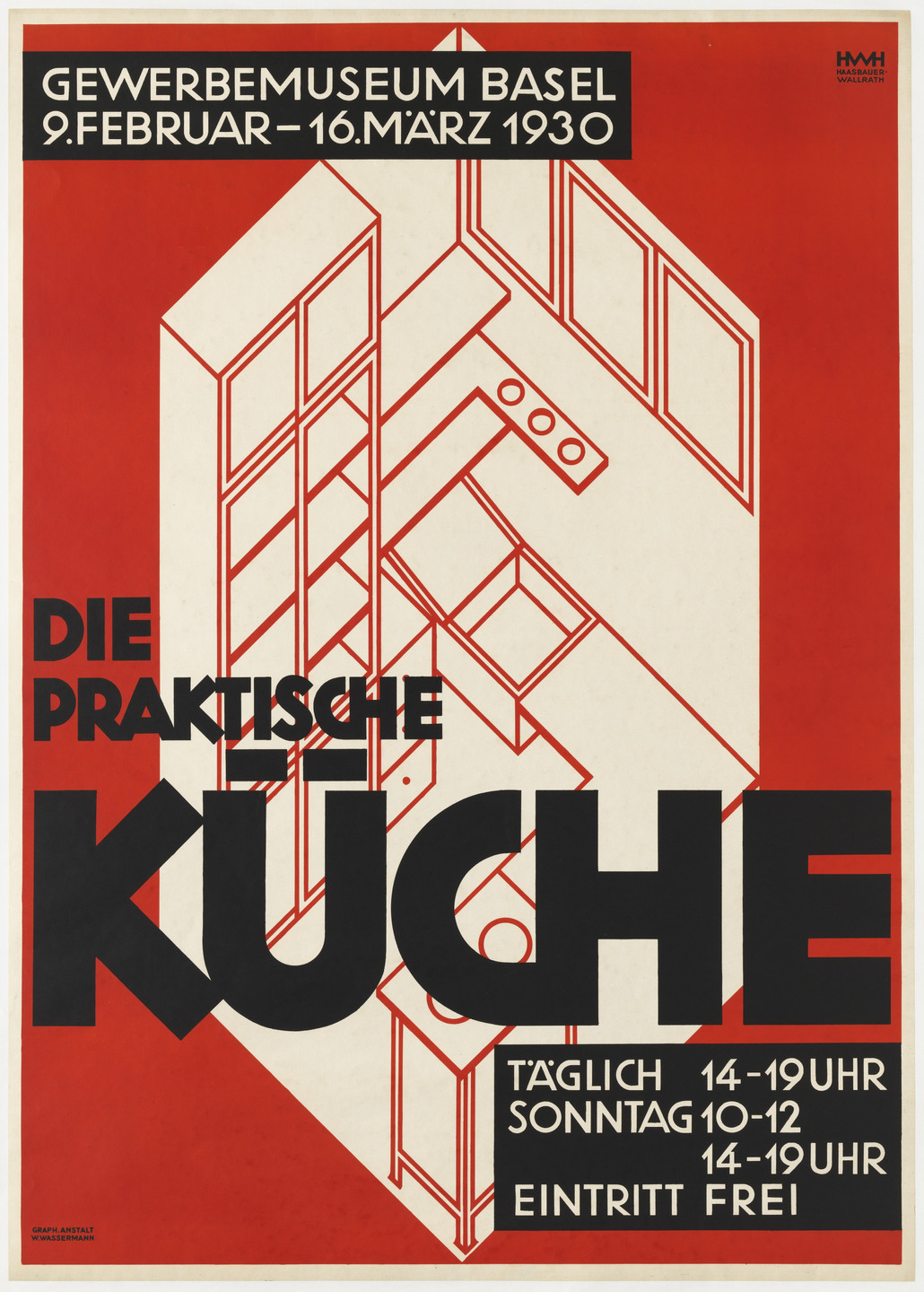 Helene Haasbauer-Wallrath. Die Praktische Küche (The Practical Kitchen) (Poster for an exhibition at the Gewerbemuseum Basel). 1930
