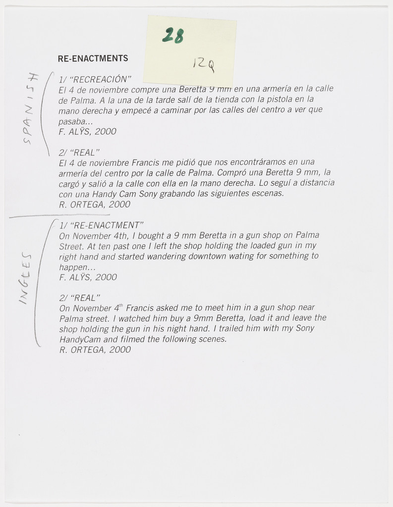 Untitled, Re-enactments, Francis Alÿs