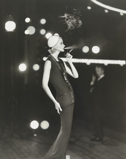 Sunny Harnett, Turban and Evening Dress by Dior, Théâtre Marigny, Paris