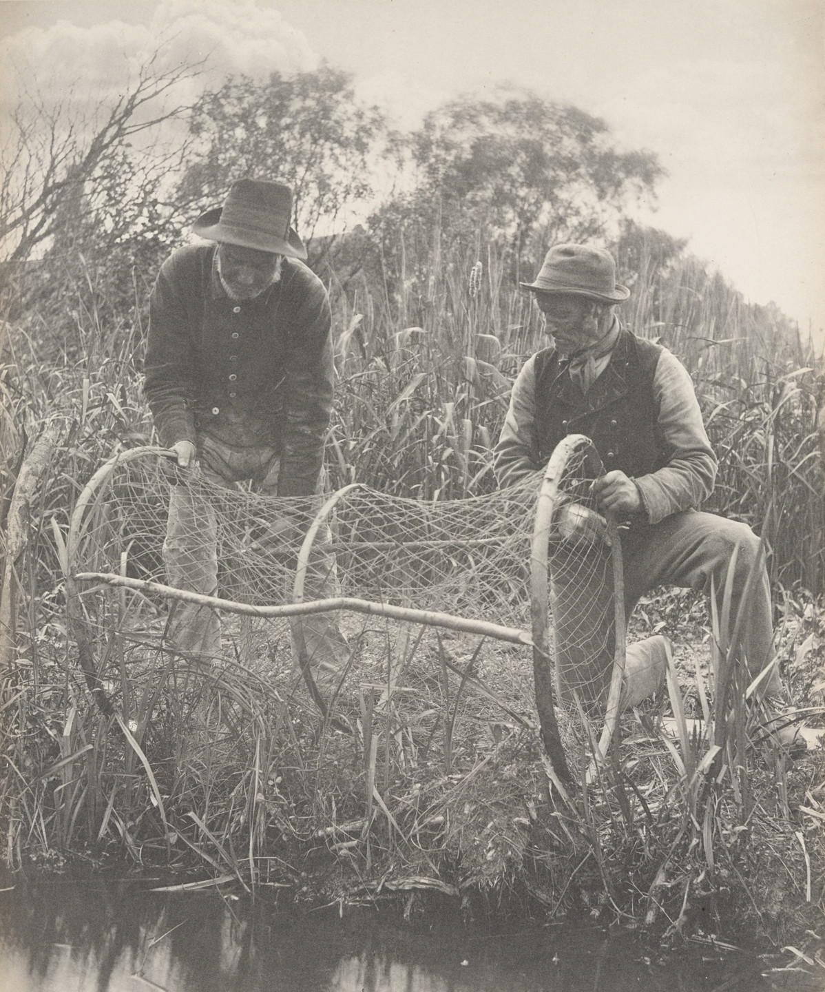 Peter Henry Emerson, T. F. Goodall. Setting up the Bow-Net from Life and Landscape on the Norfolk Broads (London, 1886). c. 1885