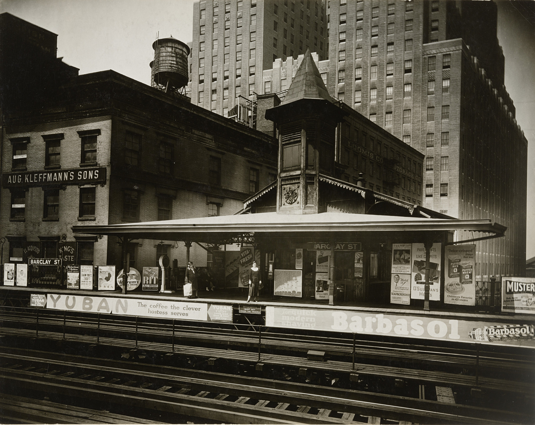 Berenice Abbott. Barclay Street Elevated Platform. 1933