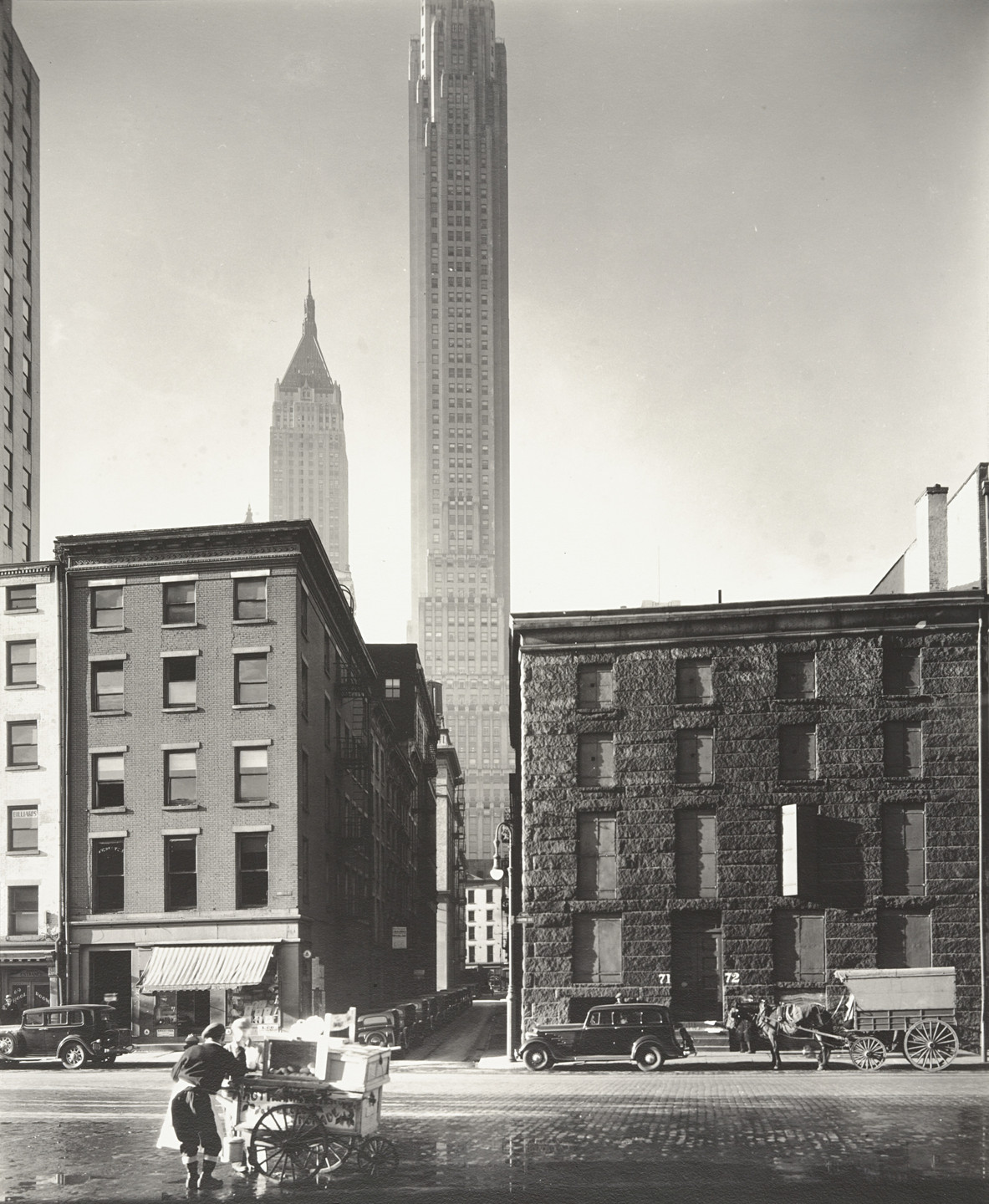 Berenice Abbott. South and DePeyster Streets, Manhattan. November 26, 1935