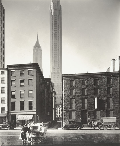 Berenice Abbott. South and DePeyster Streets, Manhattan. November