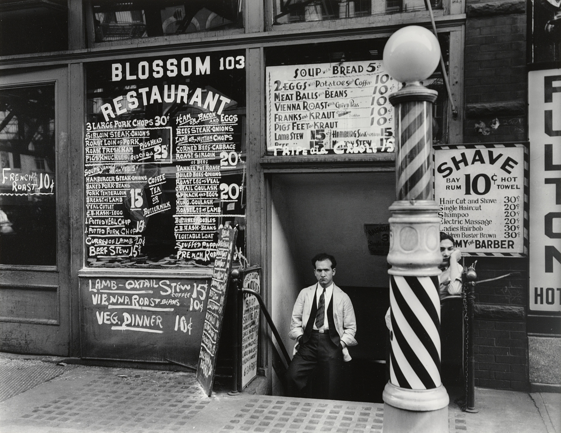 Berenice Abbott. Blossom Restaurant, 103 Bowery, Manhattan. October 24, 1935