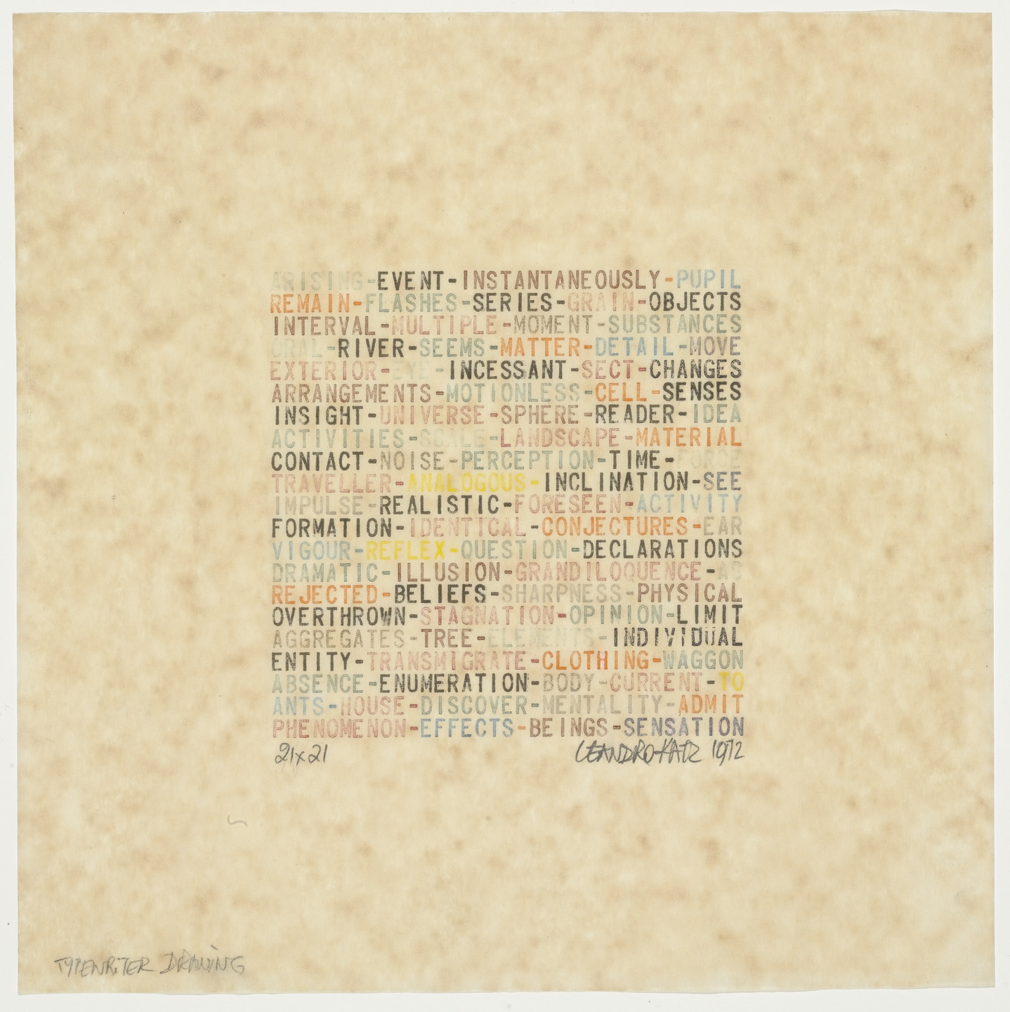 Leandro Katz. 21 x 21. 1972