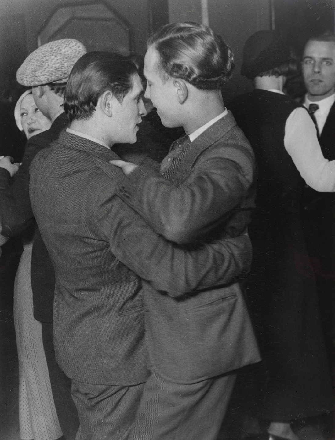 Brassaï (Gyula Halász). Young Couple, Bal de Montagne Sainte-Geneviève, Paris. c. 1932