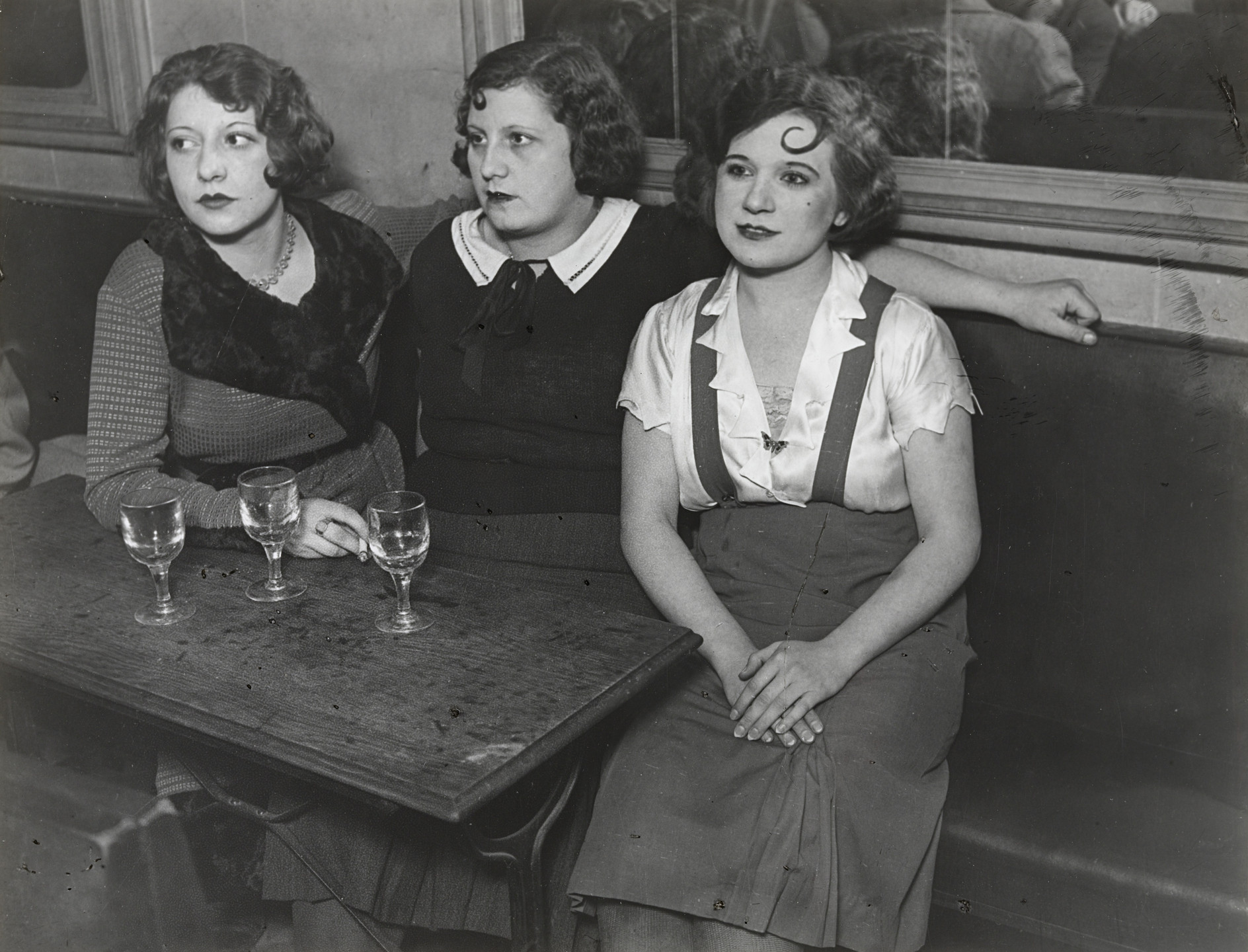 Brassaï (Gyula Halász). Three Girls, Dance Hall, rue de Lappe. 1932