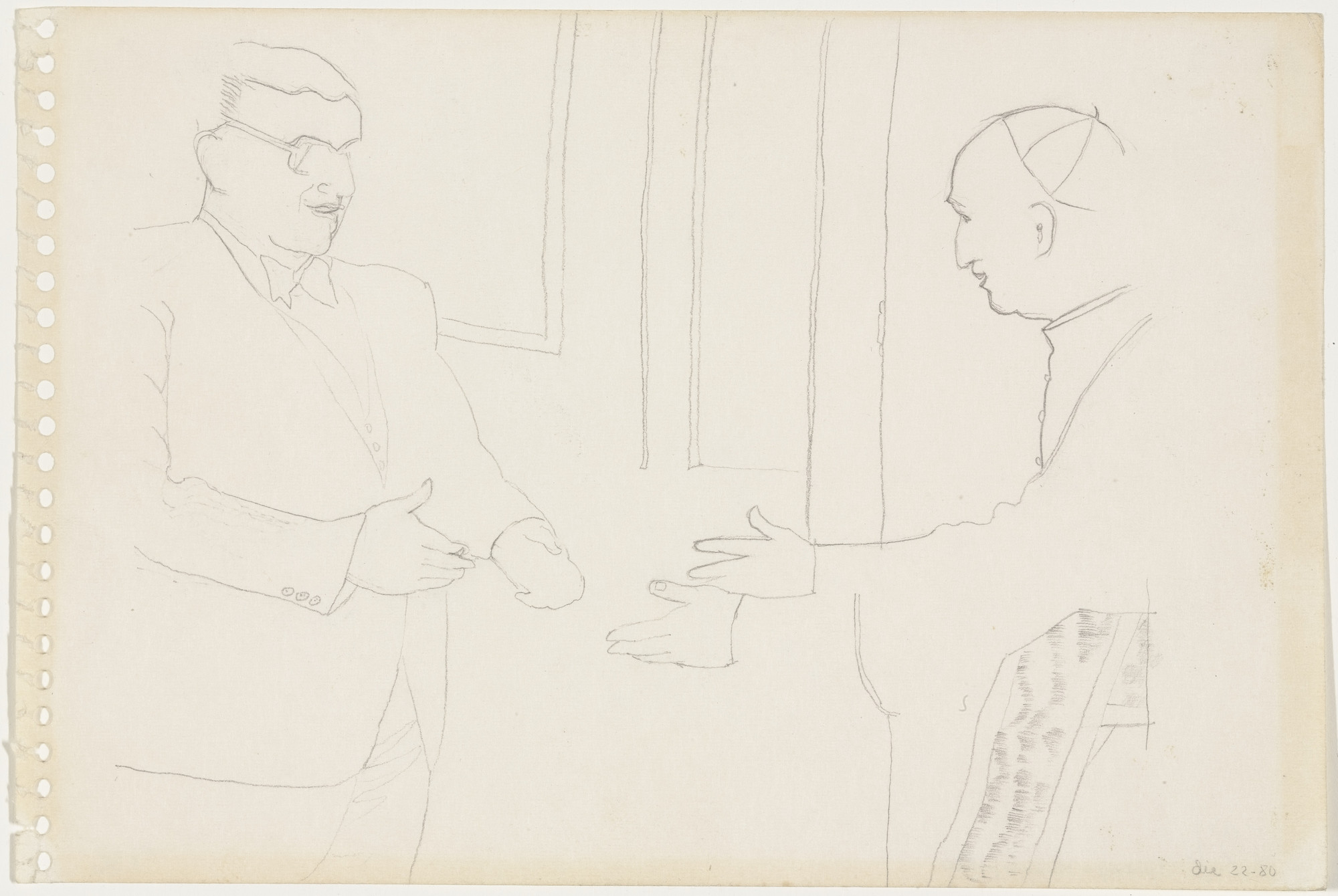 Beatriz González. Turbay y Nuncio (Turbay and Vatican Representative). 1980