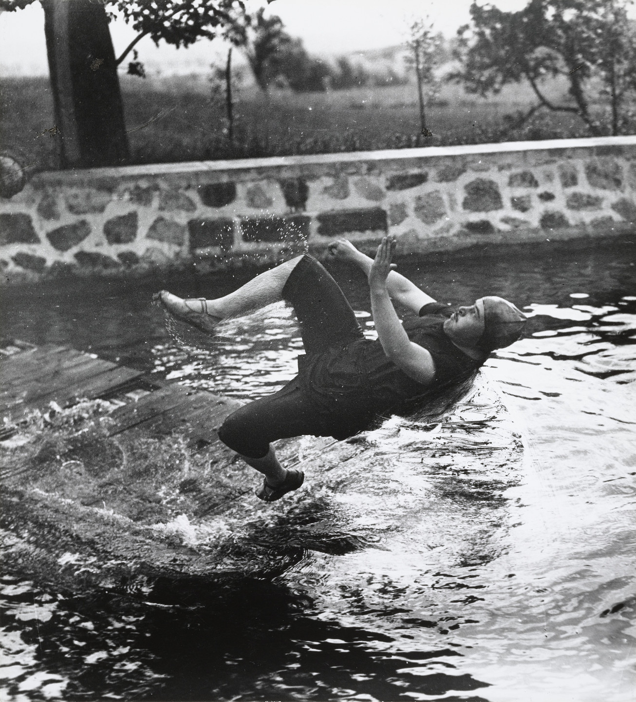 Jacques-Henri Lartigue. Swimming Pool at Château de Rouzat, My Cousin Jean Haguet. 1910