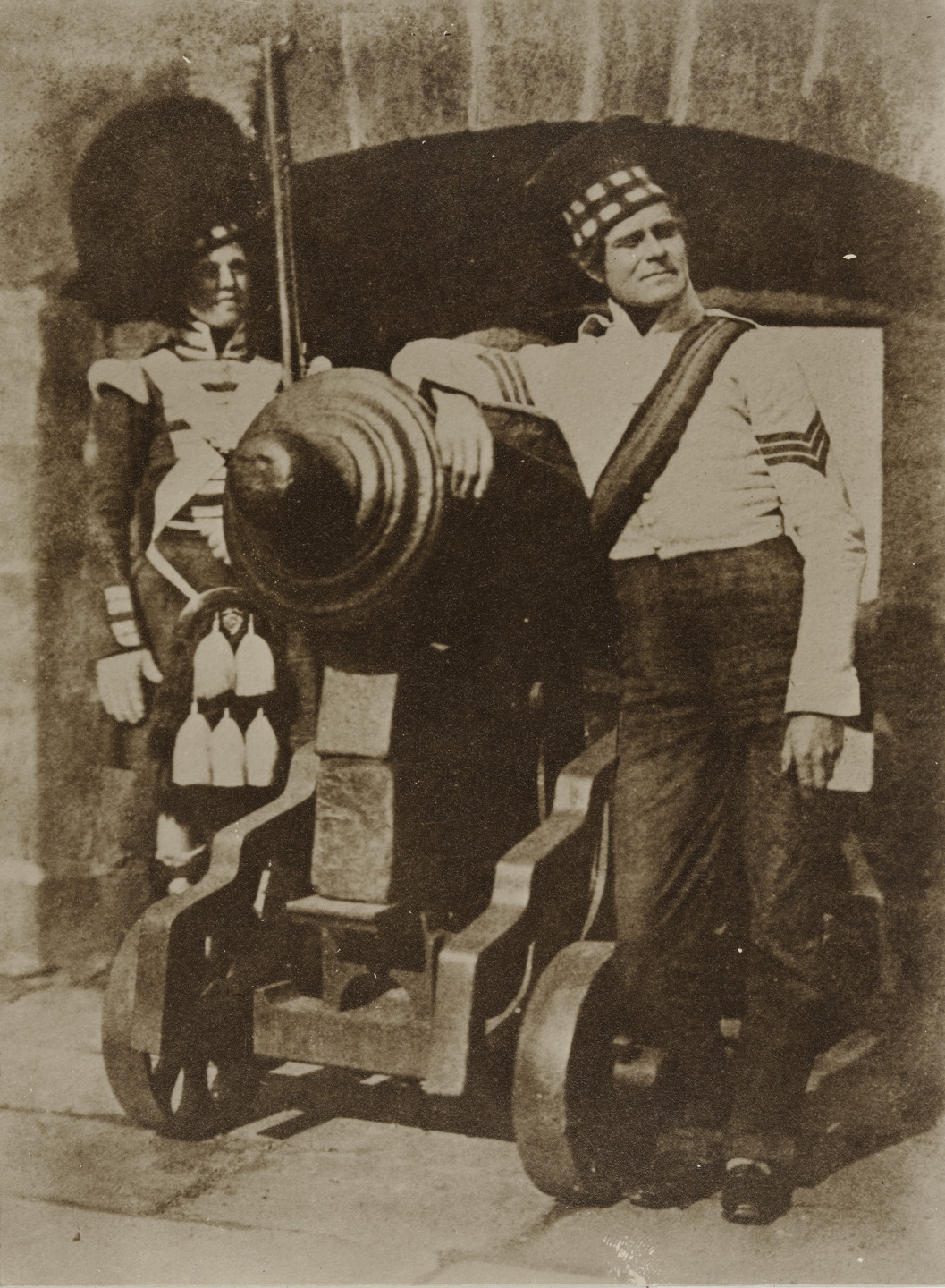 David Octavius Hill, Robert Adamson. Gordon Highlanders at Edinburgh Castle. April 9, 1846