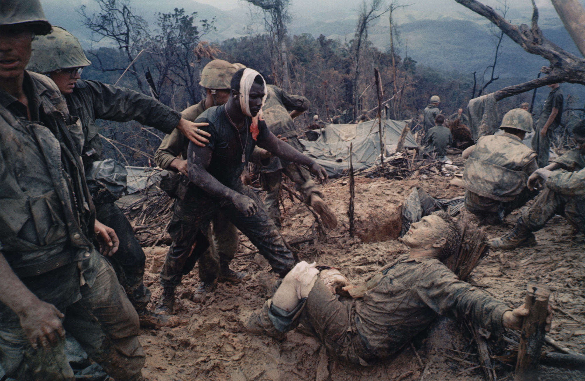 Larry Burrows. At a First Aid Center during Operation Prairie. 1966