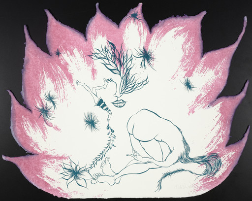 Untitled from Delicate Line (Corpse she was holding): Her head in the flames?