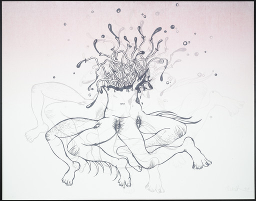 Untitled from Delicate Line (Corpse she was holding): Her head in the flames?