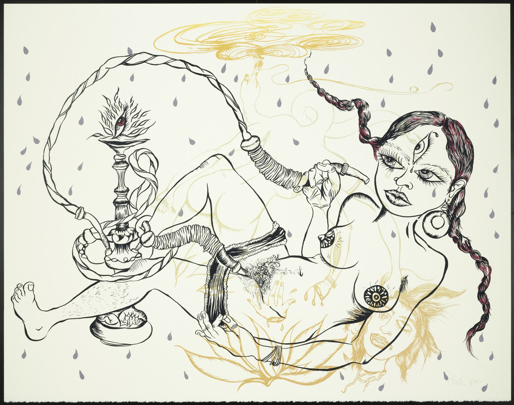 Untitled from Delicate Line (Corpse she was holding): Her head in the flames?