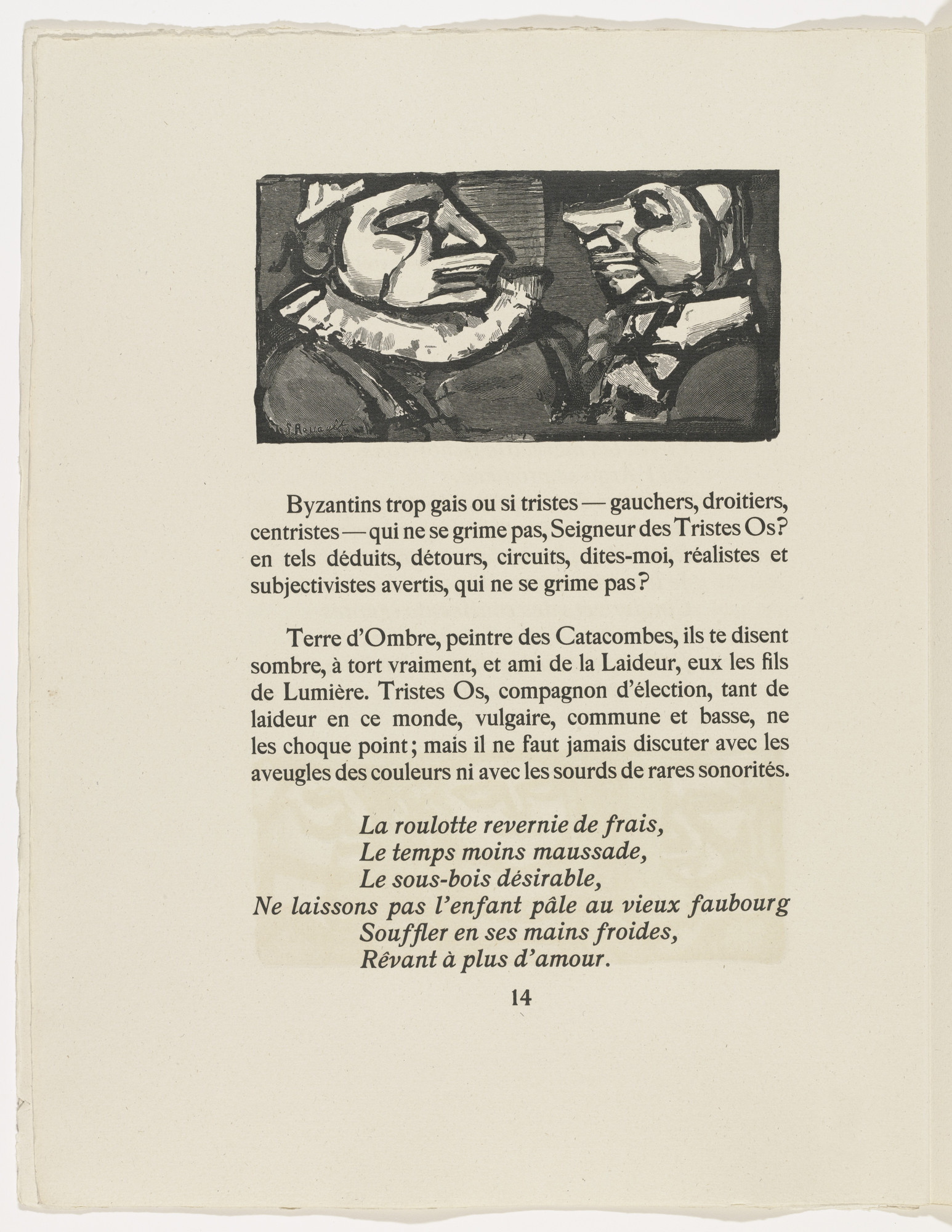 Georges Rouault. In-text plate (page 14) from Cirque de l'étoile filante (The Shooting Star Circus)
