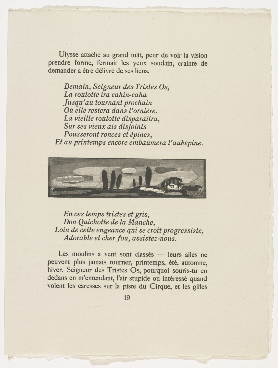 Georges Rouault. In-text plate (page 19) from Cirque de l'étoile filante (The Shooting Star Circus). 1938