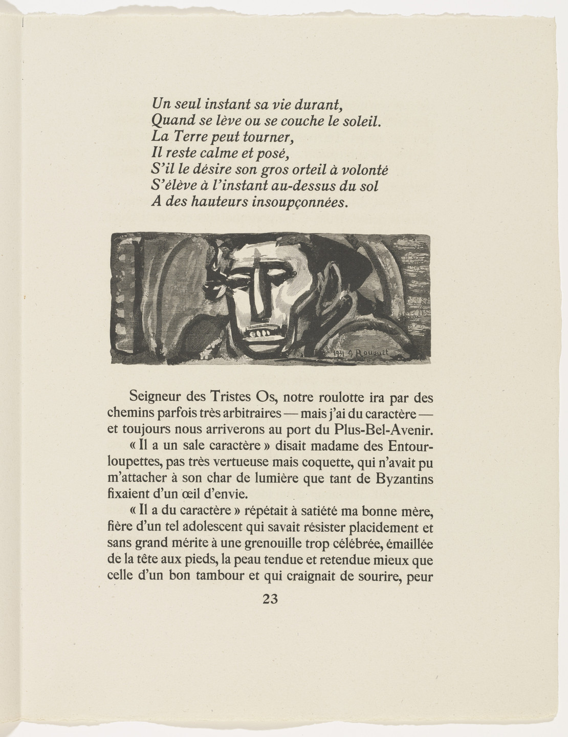 Georges Rouault. In-text plate (page 23) from Cirque de l'étoile filante (The Shooting Star Circus). 1938