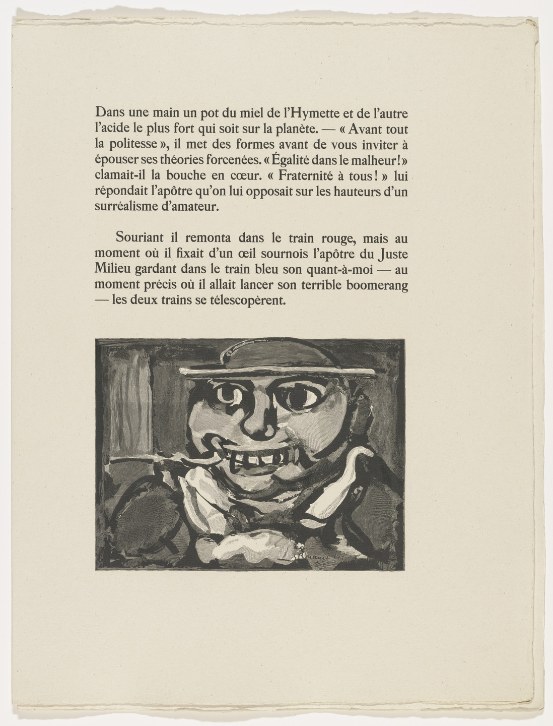Georges Rouault. Tailpiece (page 25) from Cirque de l'étoile filante (The Shooting Star Circus). 1938