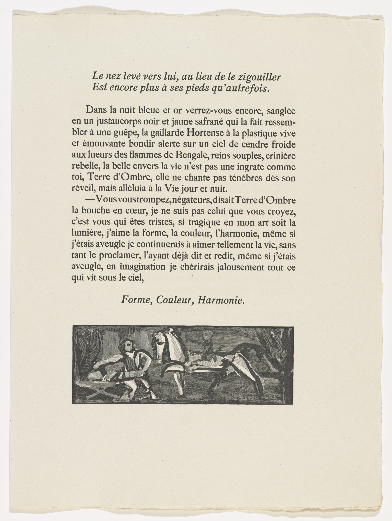 Georges Rouault. In-text plate (page 51) from Cirque de l'étoile filante (The Shooting Star Circus)