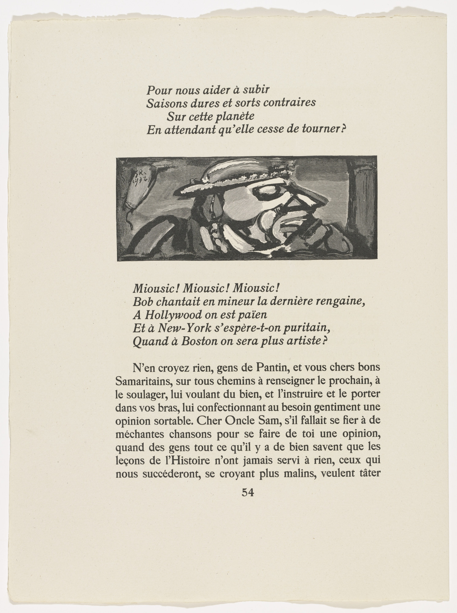 Georges Rouault. In-text plate (page 54) from Cirque de l'étoile filante (The Shooting Star Circus)