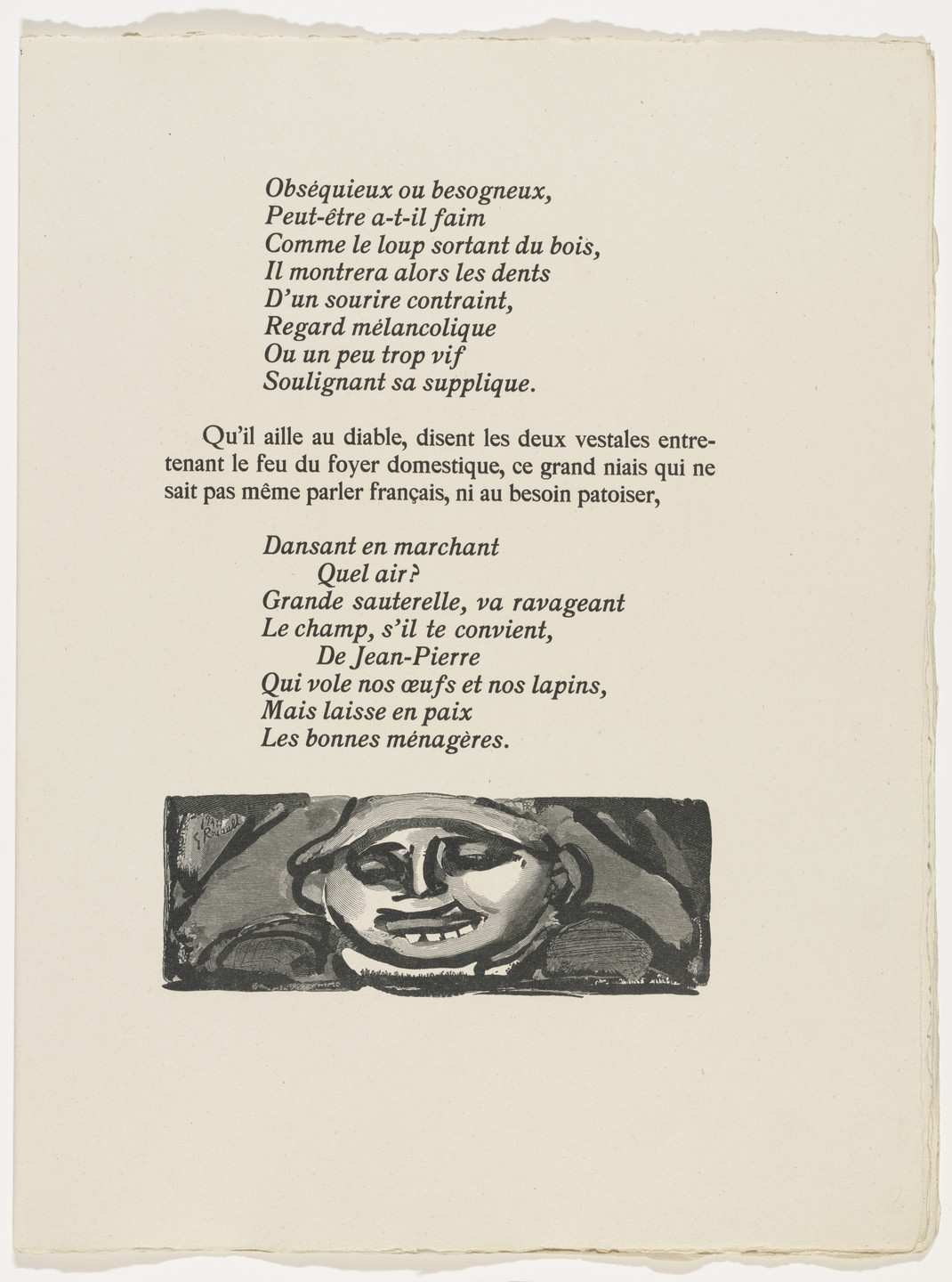 Georges Rouault. Tailpiece (page 57) from Cirque de l'étoile filante (The Shooting Star Circus). 1938